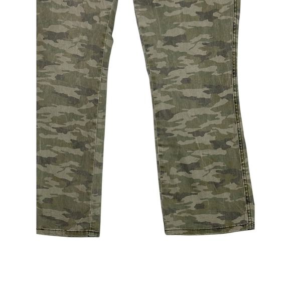 Anthropologie Womens Camo Cropped Flare Pants 32 Utility Pockets Green - Picture 6 of 13